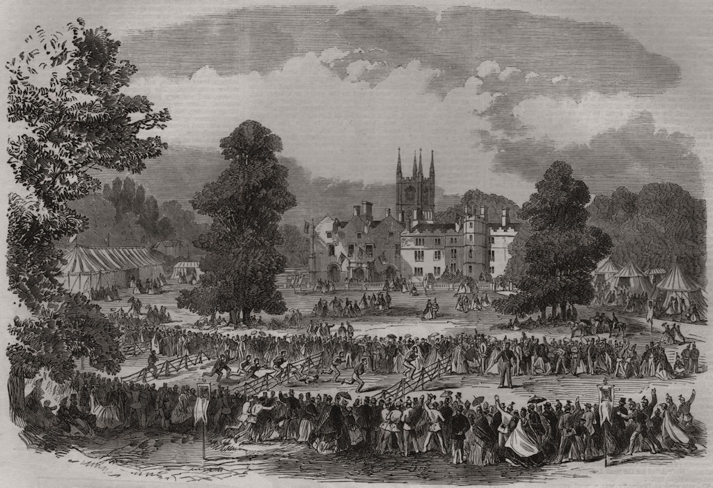 Associate Product Volunteer fete at Conington Castle, Huntingdonshire: the hurdle race, 1864