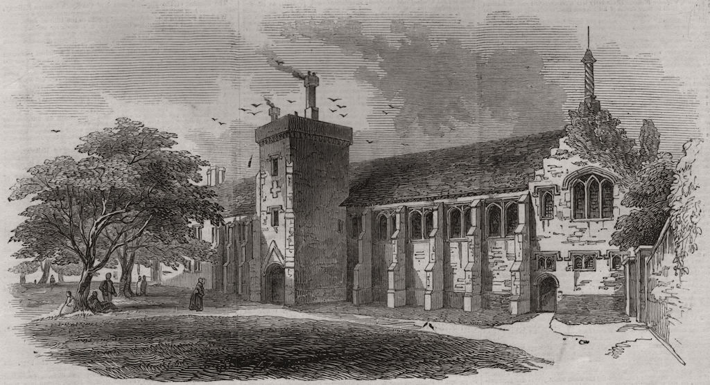 Associate Product The old palace of Hatfield. Hertfordshire, antique print, 1846