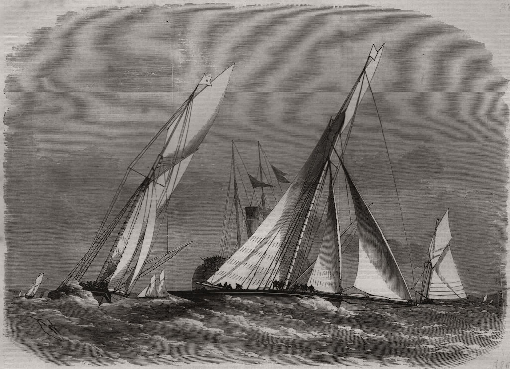 Associate Product Royal London Yacht Club match. The Sphinx & Volante at Southend. Essex, 1869