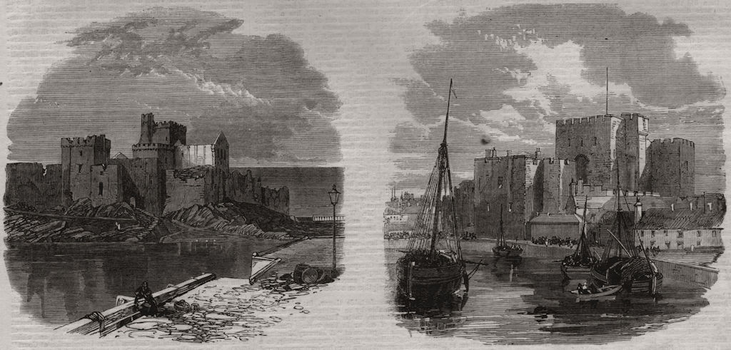 Prince Arthur's visit to the Isle of Man. Peel Castle; Castle Rushen 1869