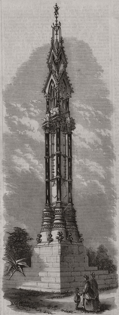 Memorial of the late Sir Joseph Paxton at Coventry. Warwickshire, print, 1868