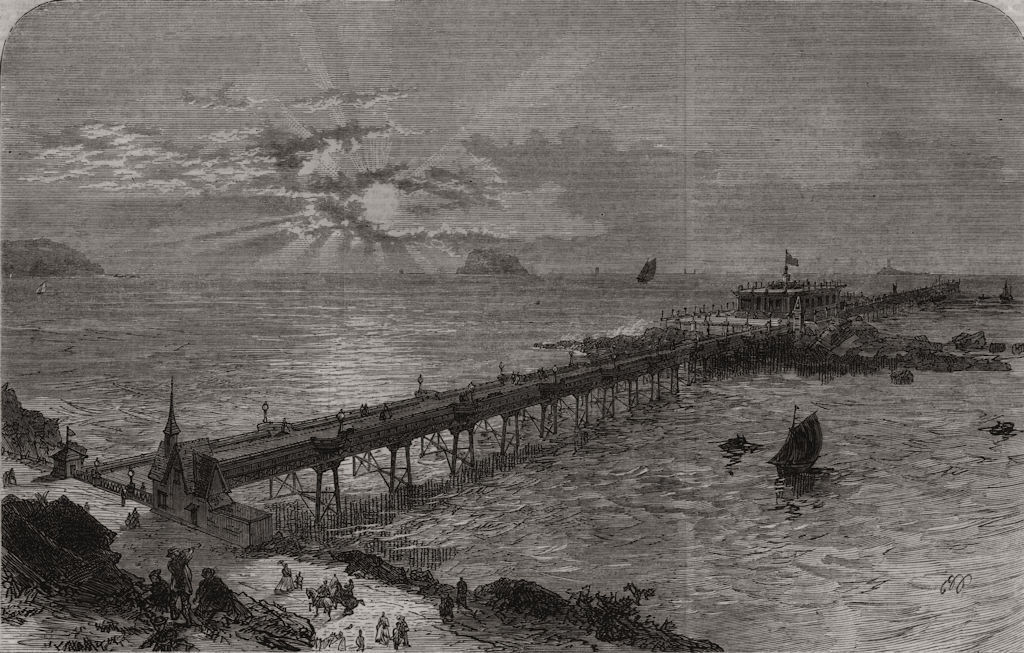 Associate Product New promenade pier at Weston-Super-Mare. Somerset, antique print, 1867