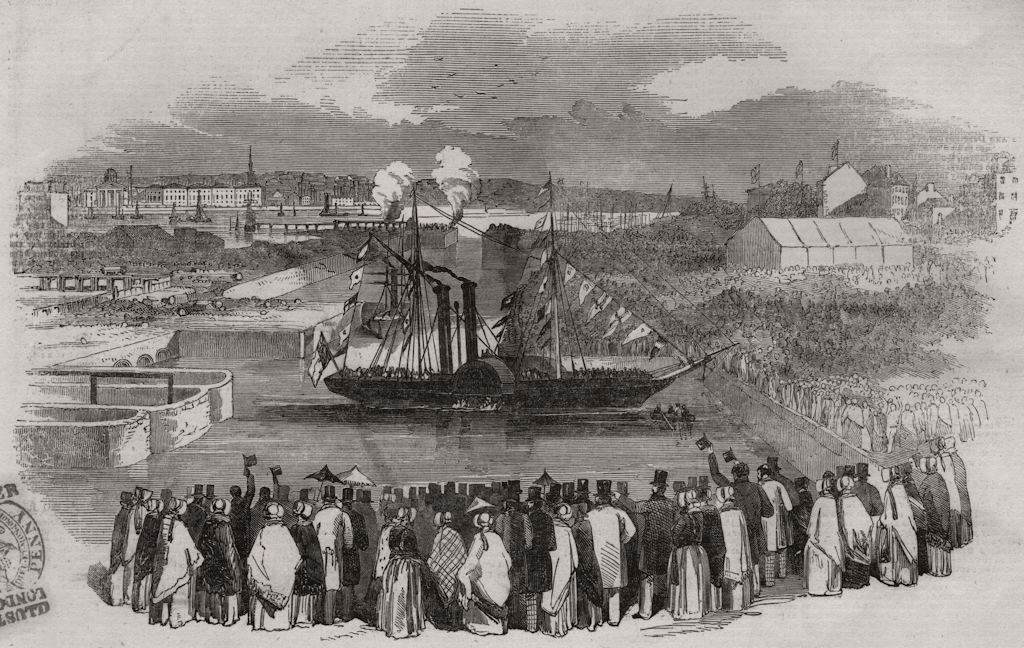 Opening of the Birkenhead Docks and Park. Opening of the docks. Cheshire 1847