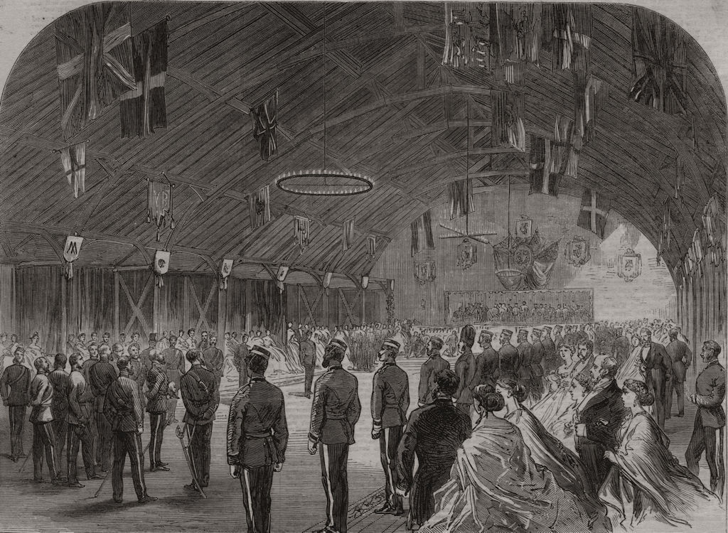 Associate Product Inauguration of the new HQ of the 1st Middlesex Volunteer Engineers, print, 1865