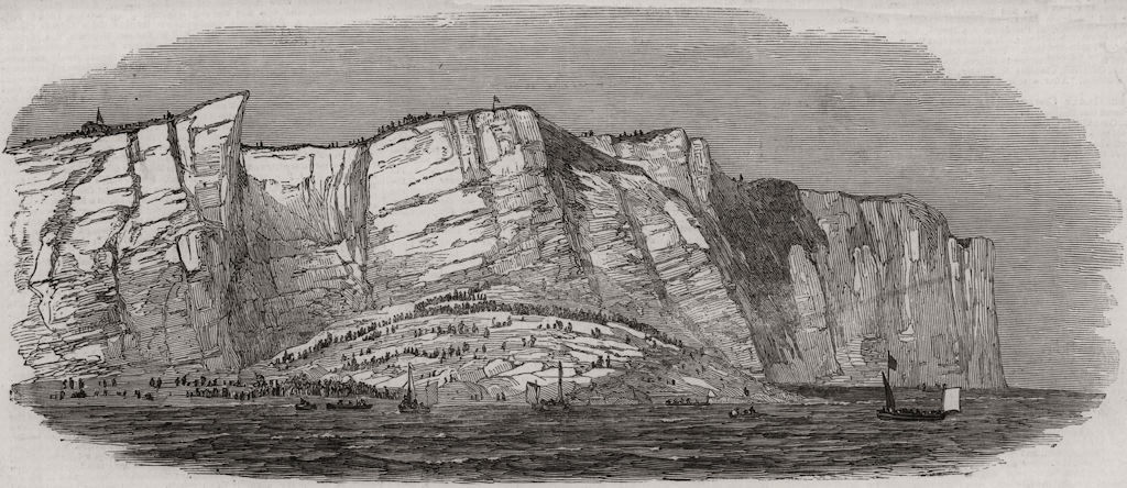 Associate Product The great explosion at Seaford: The cliff, after the explosion. Sussex, 1850