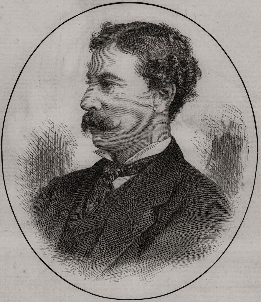 Mr. James Gordon Bennett, proprietor of the New York Herald 1872 old print
