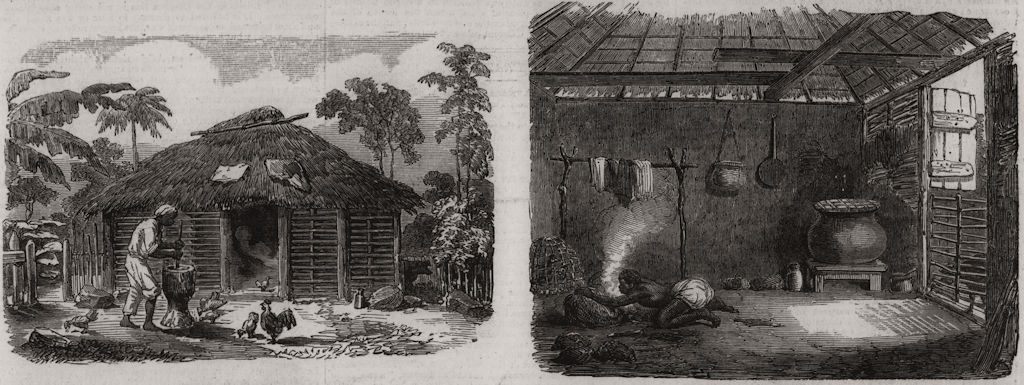 Associate Product Sherbro village. Exterior of kitchen. Interior of kitchen. Sierra Leone, 1856