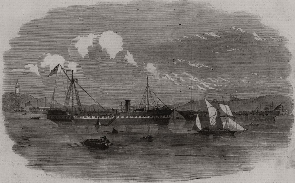 Wrecks of the " Caduceus " and the steamer " Melbourne ". Crimea 1854 print
