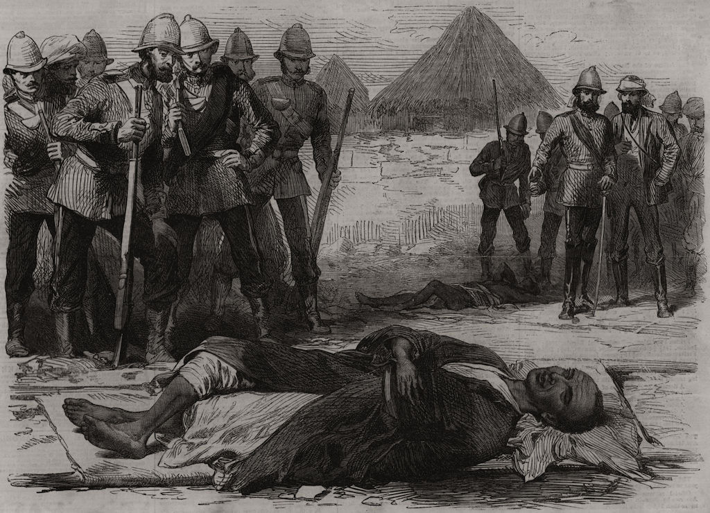 The War in Abyssinia: King Theodore, as he lay dead at Magdala. Ethiopia 1868