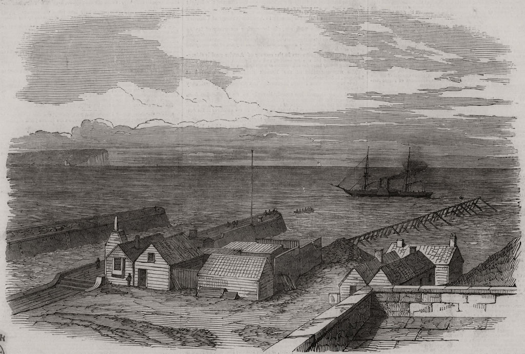 The harbour of Newhaven. Scotland 1848 old antique vintage print picture