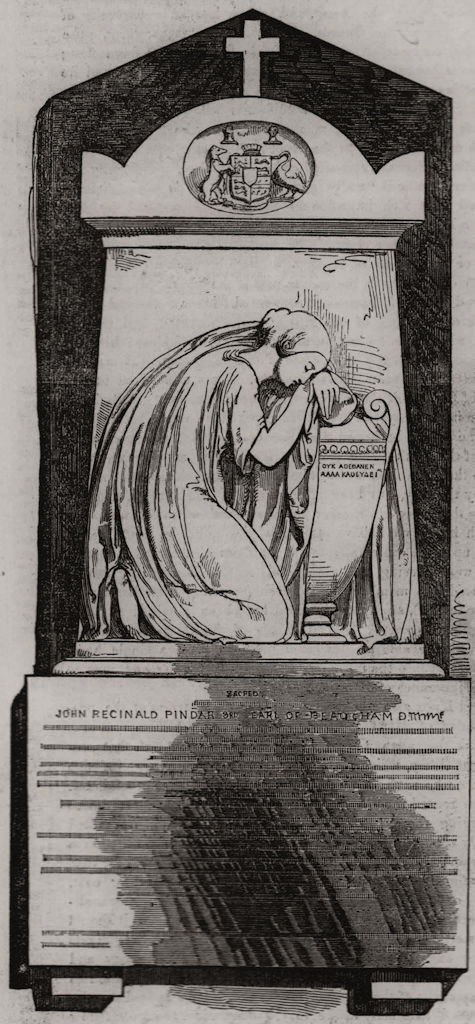 Associate Product Tomb of the Earl Of Beauchamp, St. Marylebone parish church. London, print, 1855