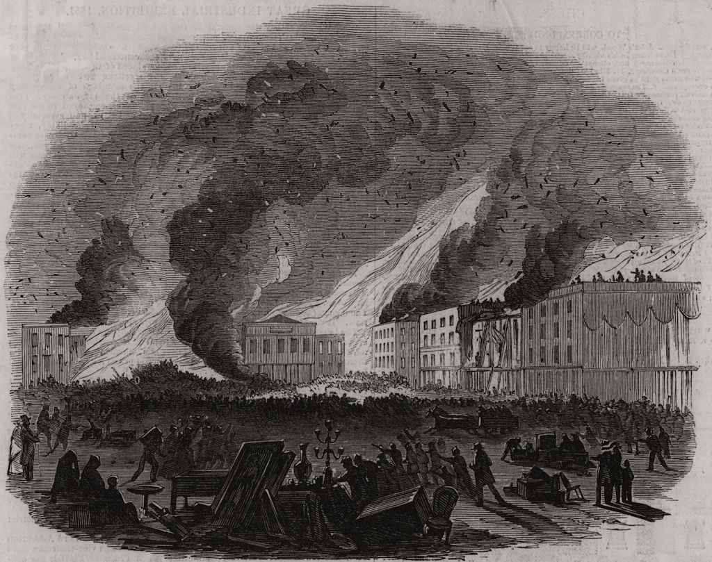 Associate Product The fourth great fire at San Francisco. California, antique print, 1850