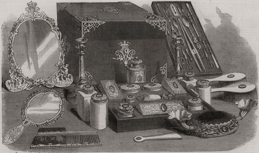 Associate Product Dressing case for her Royal Highness the Princess Royal. Decorative 1858 print