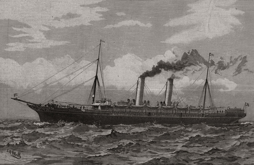 Associate Product Steamer " Scot ", Union Steamship Co. South African Royal Mail service 1891