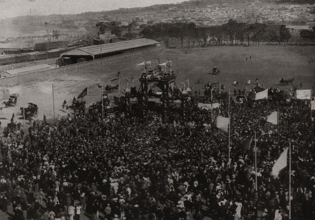 Associate Product Address to Cecil Rhodes on the Parade, Cape Town. South Africa, old print, 1897