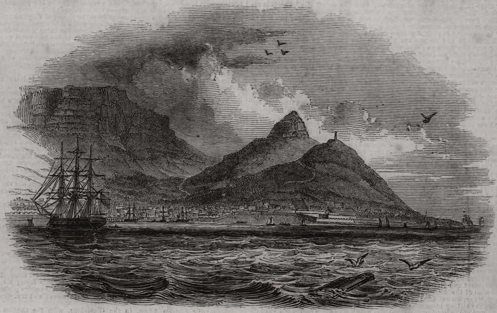 Cape of Good Hope. South Africa, antique print, 1843