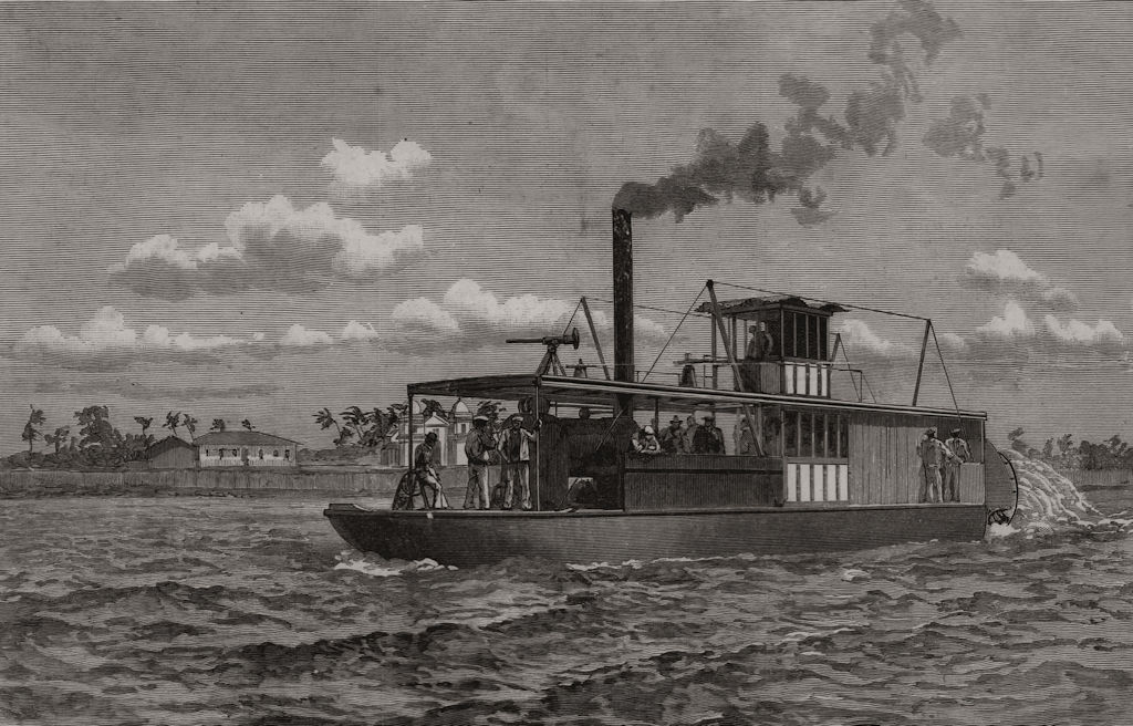The dispute with Portugal: Portuguese gun-boat on the Zambesi. Mozambique, 1890