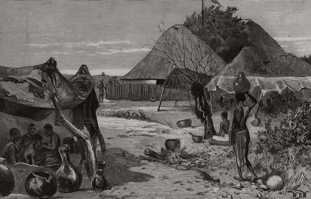 Associate Product The temporary camp at Bulawayo. Zimbabwe, antique print, 1894