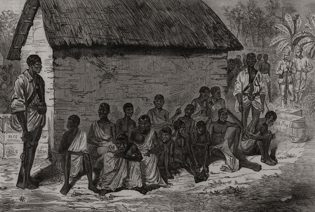 Associate Product Ashanti War: Ashanti prisoners. Ghana, antique print, 1874