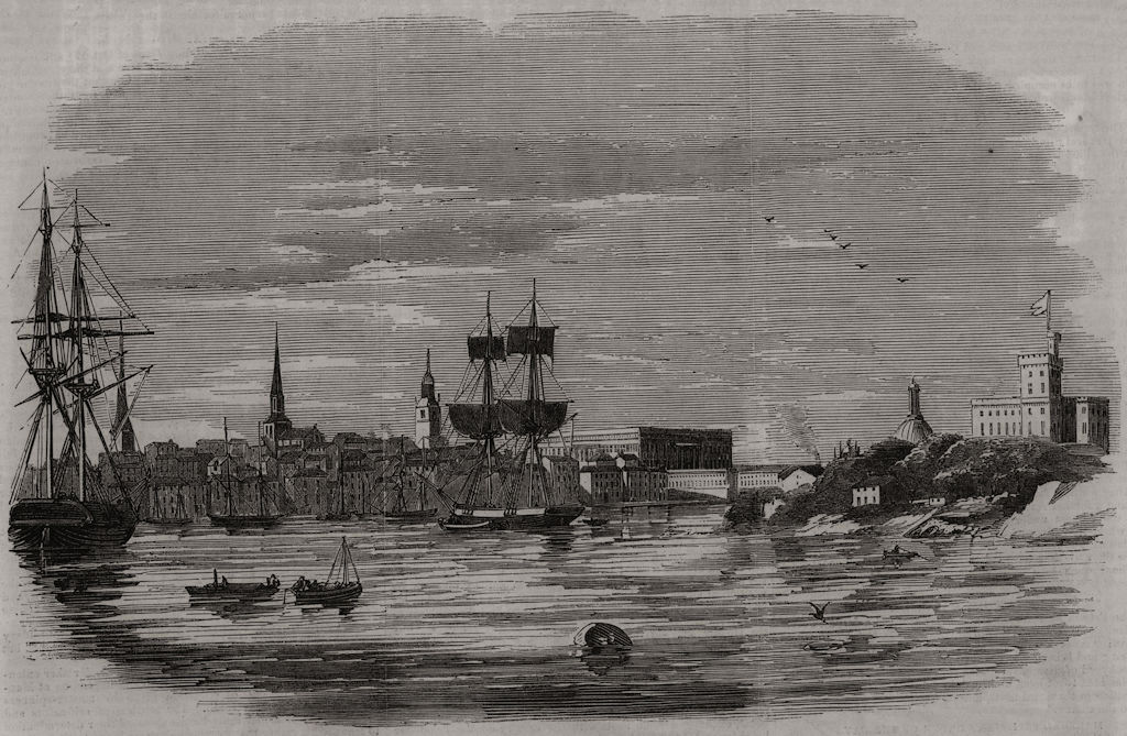 Stockholm. Sweden 1855 old antique vintage print picture