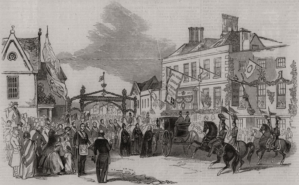 Presentation of the address to Queen Victoria, at Wokingham. Berkshire, 1845
