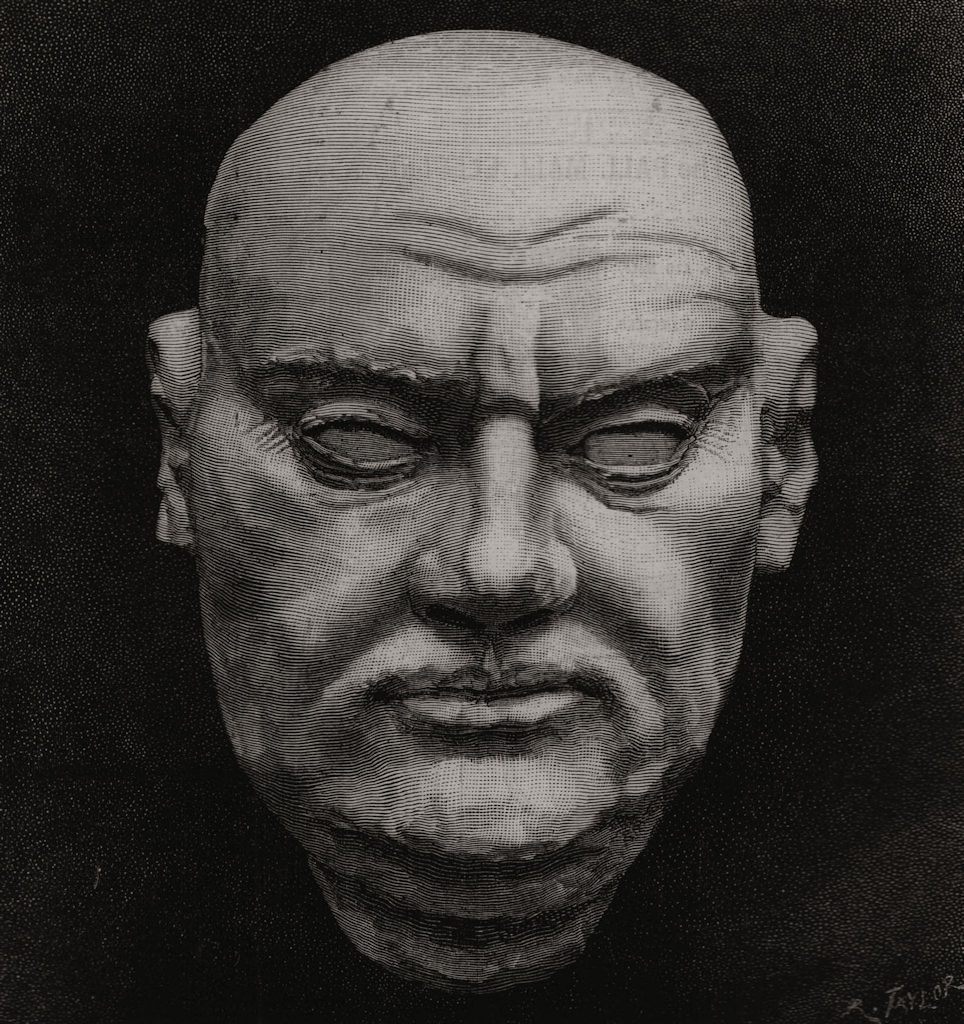 Associate Product Cast of Luther's face, taken after his death 1883 old antique print picture