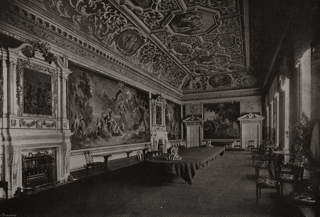 Stowe House: The State dining-room. Buckinghamshire 1894 old antique print