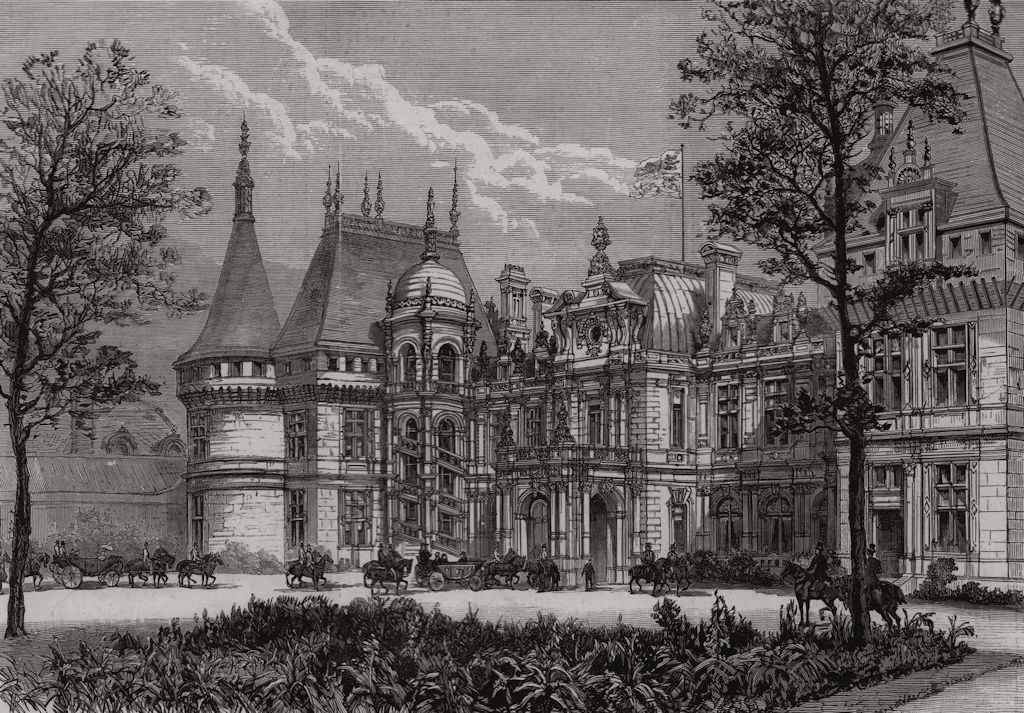 Associate Product Arrival of the Queen at Waddesdon Manor. Buckinghamshire, antique print, 1890