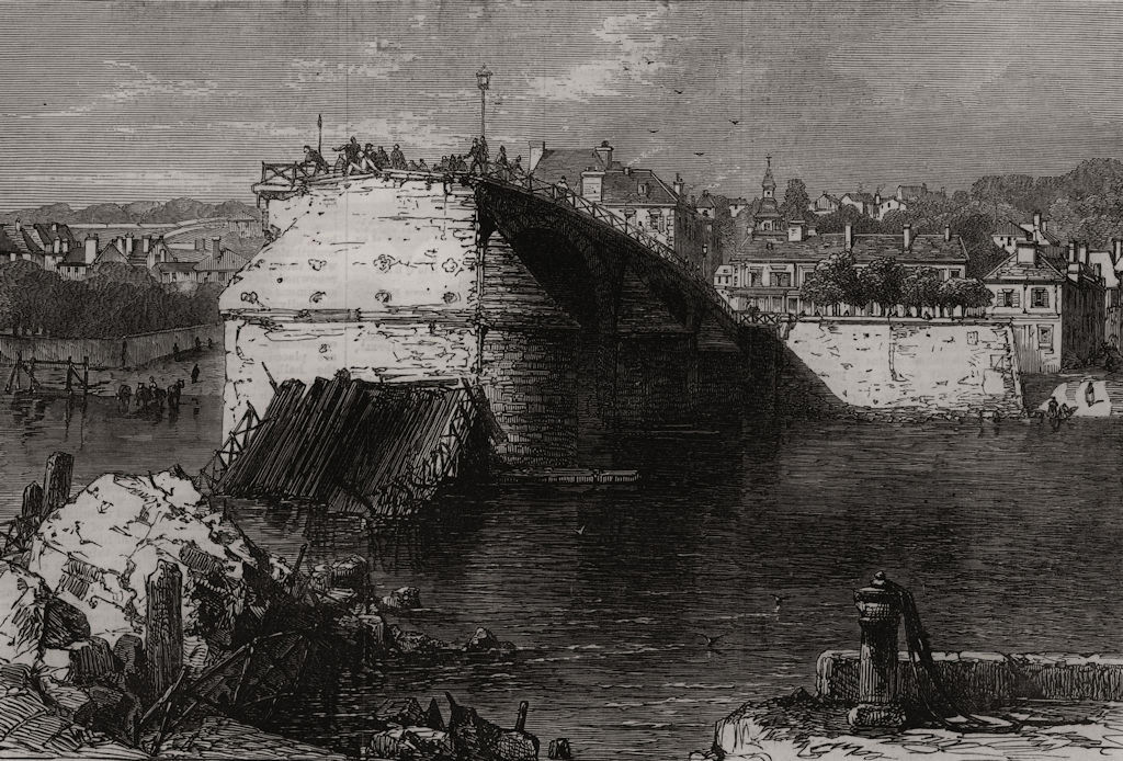 Associate Product The war: bridge over the Seine at Corbeil, blown up by the French. Essonne, 1870