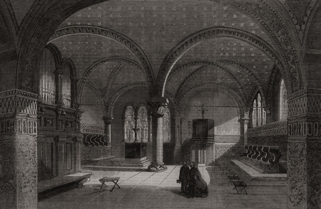 Associate Product Luther's chapel at Wartburg Castle. Germany, antique print, 1862