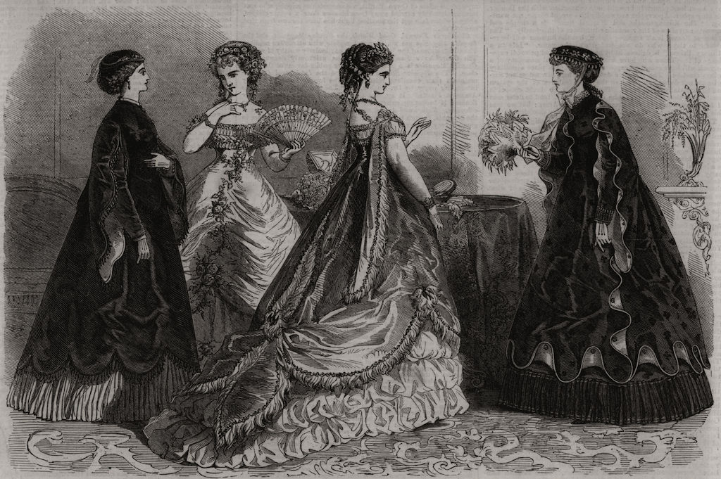 Associate Product Paris fashions for April, antique print, 1867