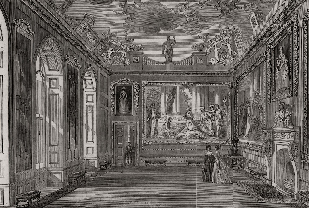 Associate Product Windsor Castle - the state apartments: The Queen's Presence Chamber, print, 1851