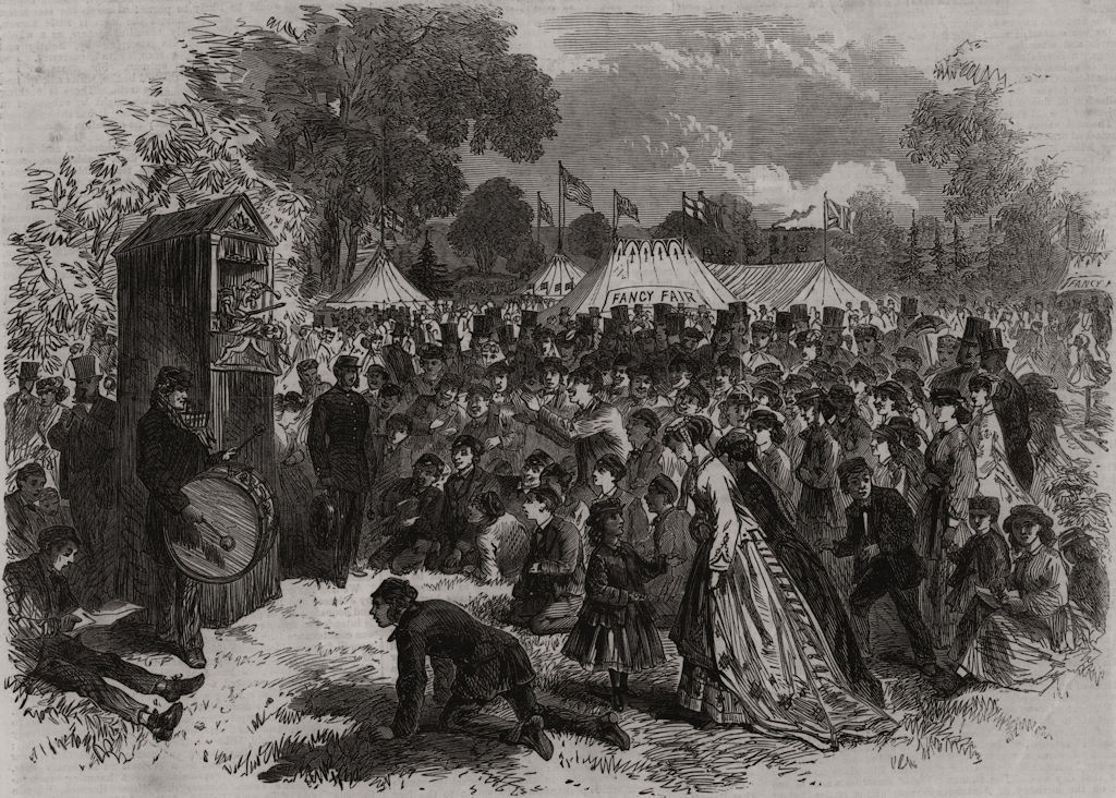 Summer festival at the Earlswood Asylum for Idiots, Redhill. Surrey 1867 print