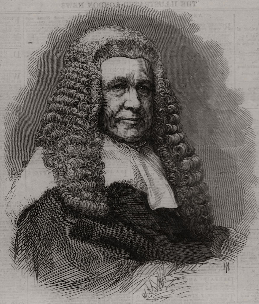 Associate Product Mr. Justice Lush, the new Judge. Portraits, antique print, 1865