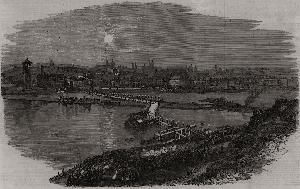 Associate Product Laying the foundation-stone of the new bridge at Prague. Czech Republic 1865