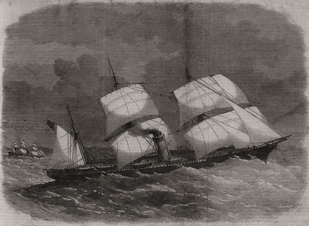 Race across the Atlantic between the " Russia " and the " City of Paris " 1869