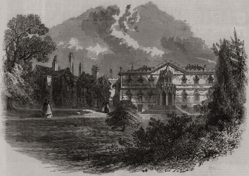 Associate Product Bishopsthorpe, the palace of the Archbishop of York. Yorkshire, old print, 1864