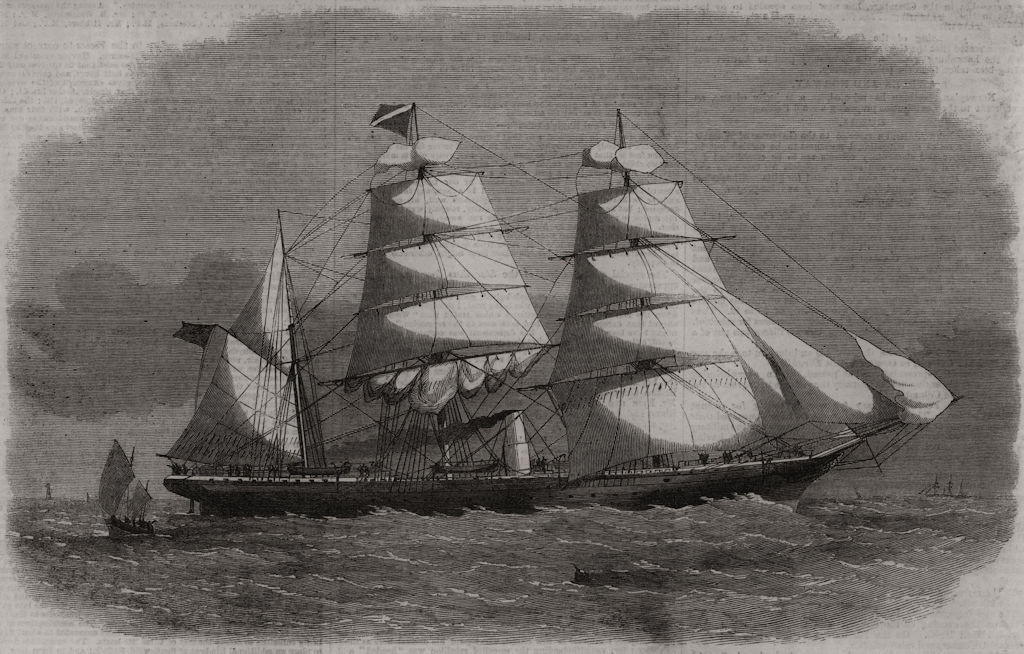 Screw-steamer Erl-King, for the Australian & China trade. Glasgow 1866 print