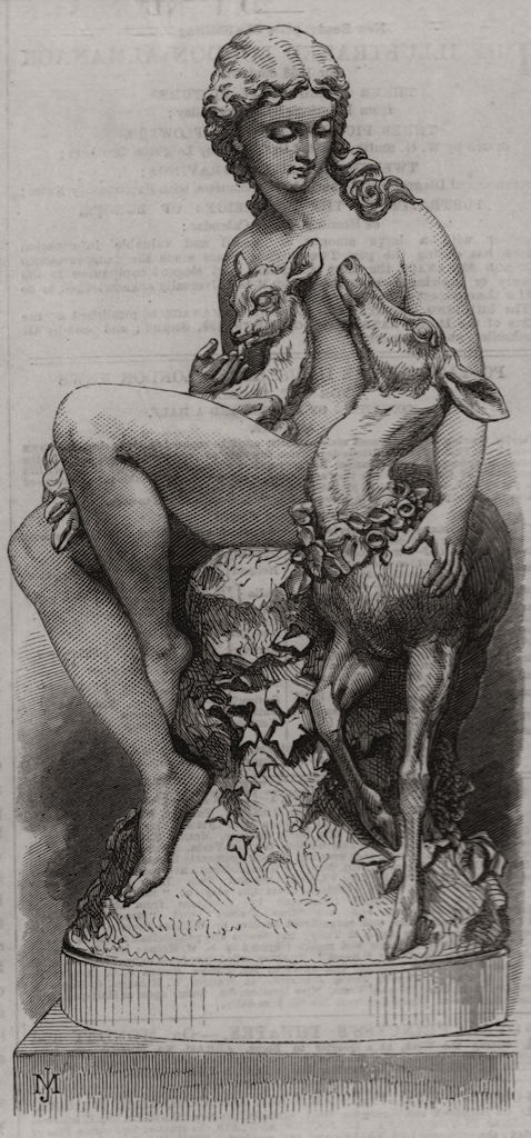 " A Wood Nymph ". Fine arts, antique print, 1867
