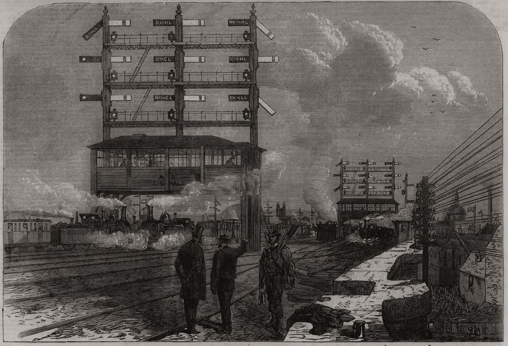 Signal-box of the South-Eastern Railway at the London Bridge station 1866