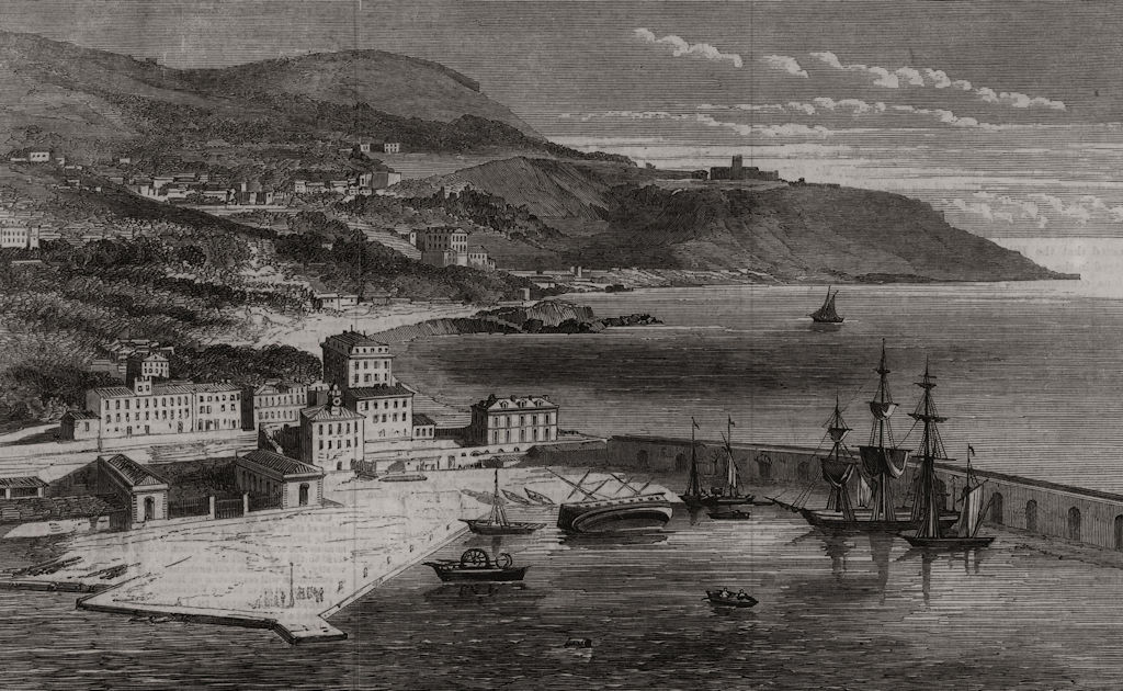 Associate Product The Port of Nice. Alpes-Maritimes, antique print, 1860