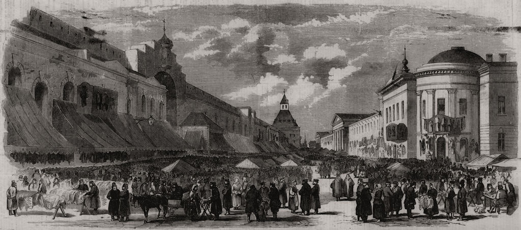 Moscow: Rag and secondhand Market, Moscow. Russia 1856 old antique print