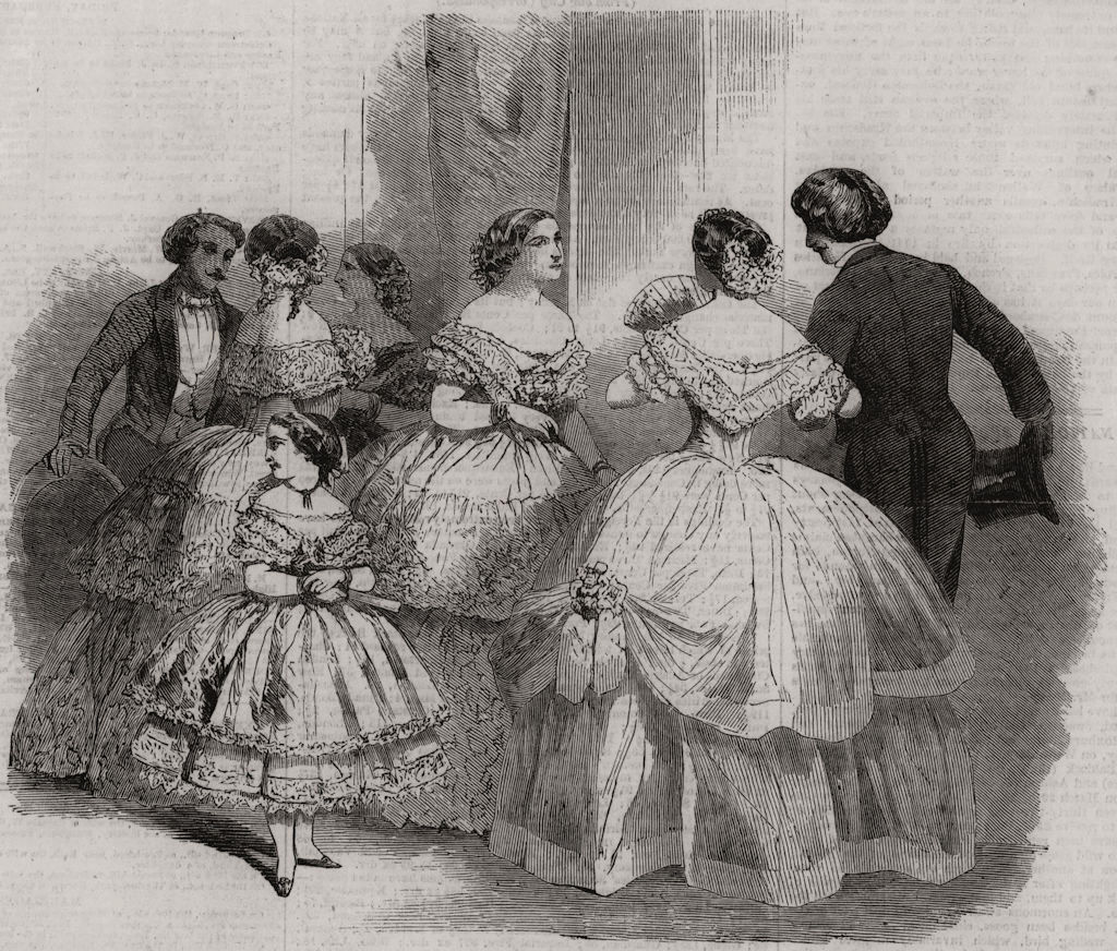 Associate Product Paris fashions for March, antique print, 1855