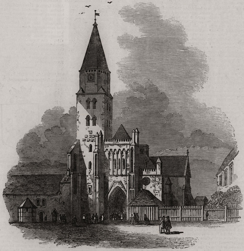 The cathedral of Brandenburg 1848 old antique vintage print picture