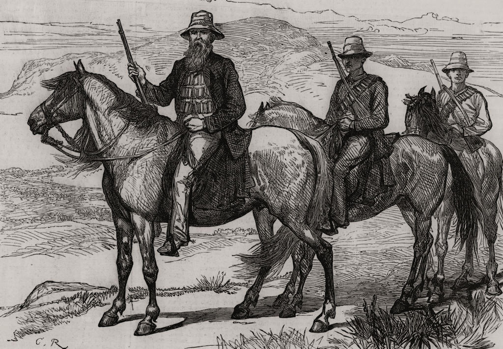 Associate Product Comdt Piet Uys Transvaal Mounted Volunteers killed Zulu War. South Africa, 1879