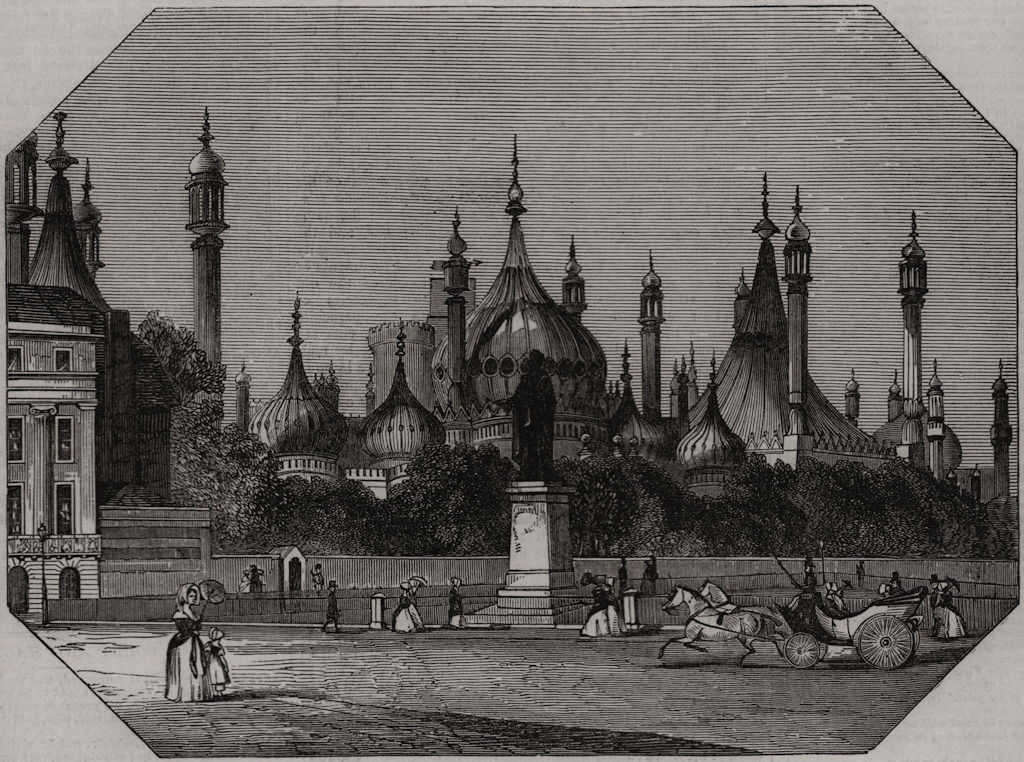 Associate Product The Royal Pavilion, Brighton: The pavilion - garden front. Sussex, print, 1845