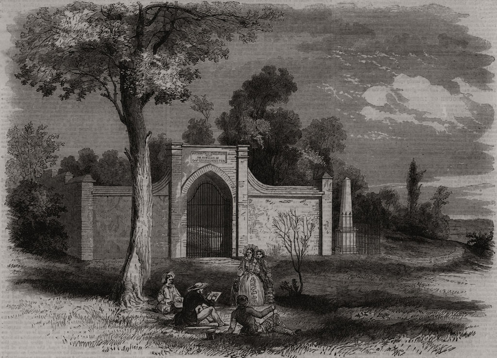 Tomb of Washington, Mount Vernon. Virginia, antique print, 1859