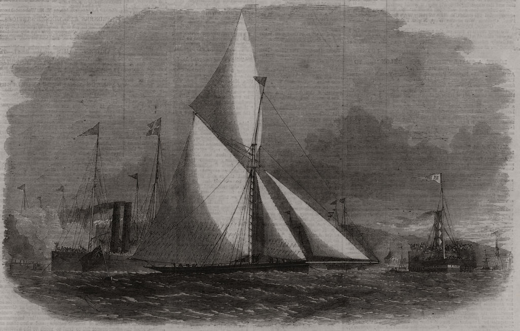 Royal Thames Yacht Club match: the Thought winning the £100 plate. England 1861