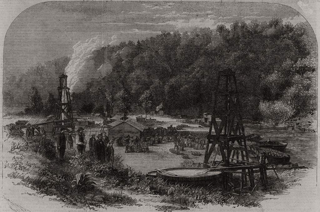 Associate Product Tarr Farm, Oil Creek, Venango County, Pennsylvania. Woodford Phillips Well, 1862