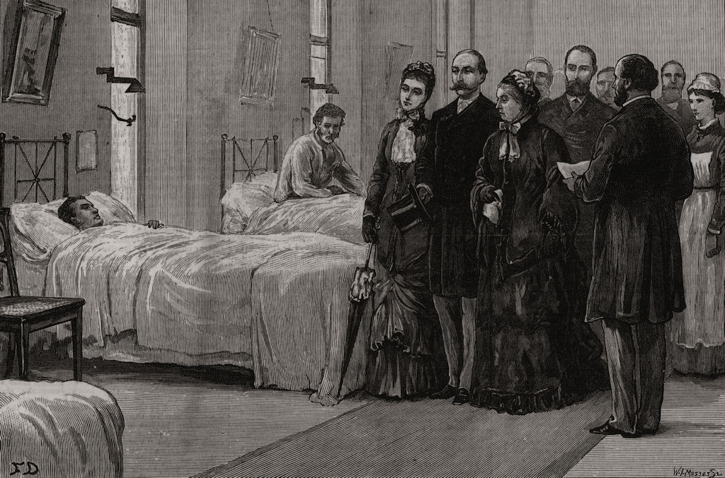 The Queen's visit to the new Royal Infirmary, Edinburgh. Scotland 1881 print